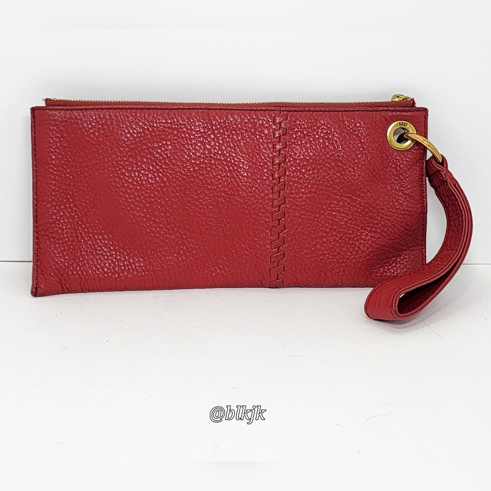 HOBO Red Pebbled Leather Wristlet EUC